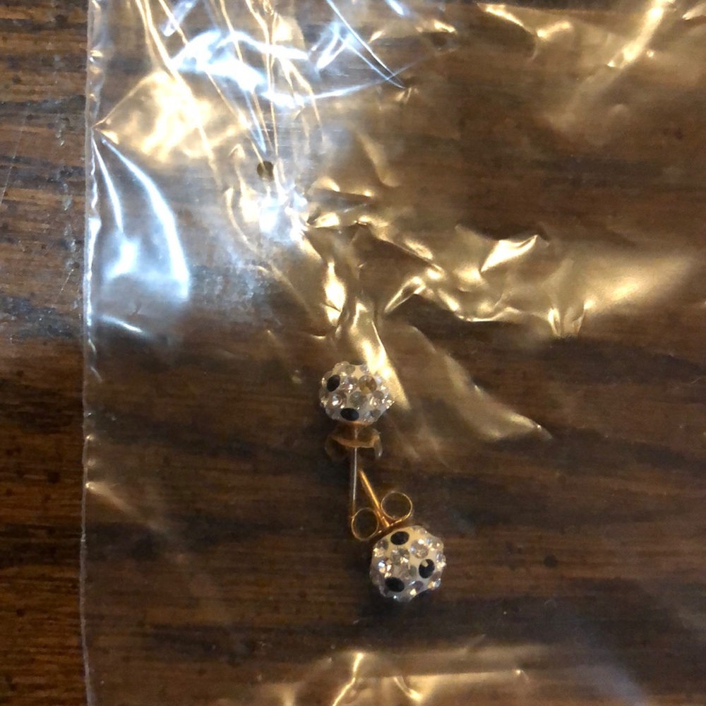 Soccer ball earrings